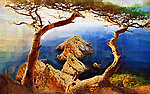 山海枯树油画