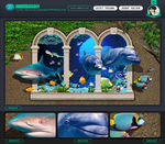 3d墙画 海豚 鲨鱼 海龟