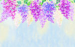田园紫藤萝背景墙