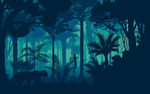 热带森林矢量插画背景墙