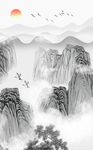 中式水墨意境山水风景装饰画