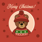小熊卡通人物形象圣诞新年可爱标