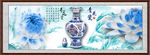 中式花瓶青花瓷背景墙