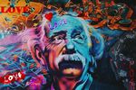 爱因斯坦手绘涂鸦背景墙图片