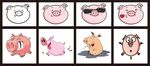 矢量卡通猪表情系列
