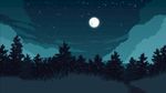 森林夜景风景插画插图