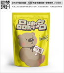 卡通小熊搞笑零食包装设计包装袋