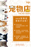 宠物店开业促销海报猫狗可爱动物
