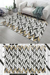 黑白几何图案抽象客厅地毯