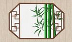 矢量图背景素材中国风多边窗竹子
