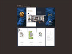 新中式 蓝色质感别墅户型折页