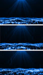 4k蓝色舞台粒子海洋背景视频