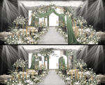 大气泰式白绿色婚礼仪式区
