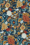 中式复古花卉花朵地毯图案设计