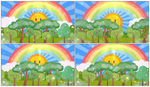 卡通可爱树林彩虹太阳 背景视频
