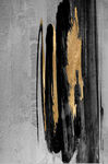 现代抽象金色水墨油画玄关装饰画