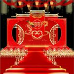 红色新中式主题婚礼效果图
