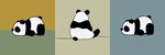 卡通手绘熊猫儿童房装饰画