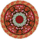 中式传统吉祥五福地毯鼠标垫