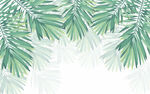 棕榈叶热带植物背景墙