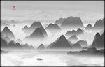 山水意境中国风水墨画