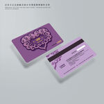 紫色心形图案会员卡设计