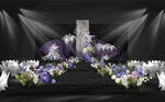 紫色小众布艺婚礼效果图