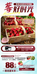 草莓采摘旅游手机海报