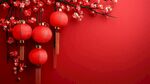 紅燈籠映紅梅喜慶氛圍濃