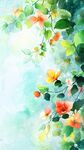 夢幻花卉水彩插畫