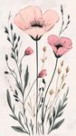 粉色花卉插畫 清新自然風(fēng)