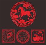 傳統(tǒng)生肖剪紙圖案設計