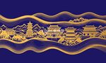 抽象線條古建筑中國(guó)風(fēng)背景