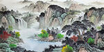 國(guó)畫客廳山水裝飾畫