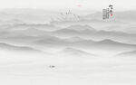 山水風光水墨畫