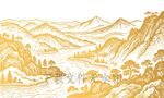 中國(guó)風(fēng)千里江山山脈線描背景