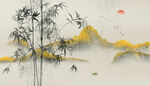 新中式竹林山水畫(huà)