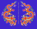 福瑞雙龍戲珠彩龍雙龍云紋海報