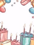生日蛋糕與禮物裝飾插畫
