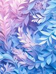 夢(mèng)幻藍(lán)紫系葉狀花紋背景