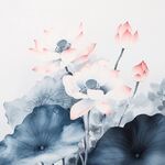 水墨荷花圖 清新雅致意境美
