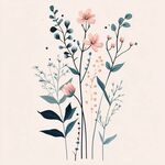 清新手繪花卉插畫作品