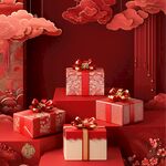 中式喜慶禮盒裝點紅火氛圍
