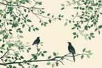 枝頭雙鳥棲