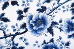 藍白花卉圖案 清新典雅風