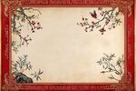 中式花鳥復古邊框背景圖