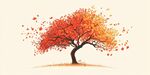 秋日獨(dú)樹 紅葉飄零