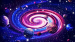 彩色旋渦星空星球宇宙
