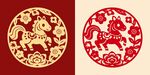 傳統(tǒng)圖案馬年卡通圖案