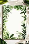 綠葉環(huán)繞的清新空白畫(huà)布